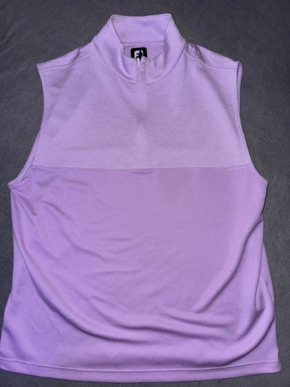 FootJoy Mens Large Sleeveless Golf Top Vest Lavender Performance Mock Neck Shirt